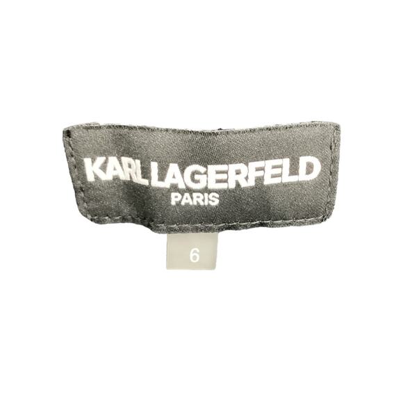 Karl Lagerfeld Paris Blazer Women’s Size 6 Cotton Blend Raw Hemline Black - Picture 5 of 5